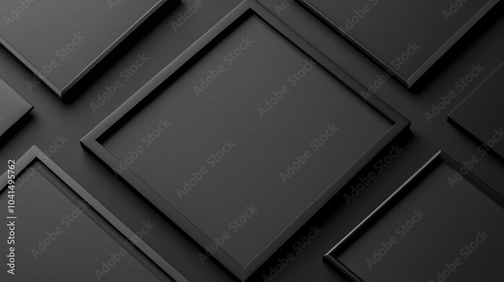 Black paper mock up with a frame featuring a blank area for personalized text Black paper mock up with a frame featuring a blank area for personalized text