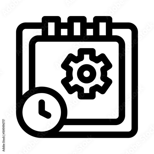 Task Manager Icon with Clock line icon
