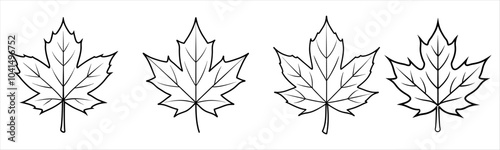 Maple Leaf Icon | Simple Black Style Vector Illustration for Nature, Seasonal, and Canadian-Themed Designs