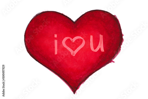 Rotes Herz vor weissem Hintergrund