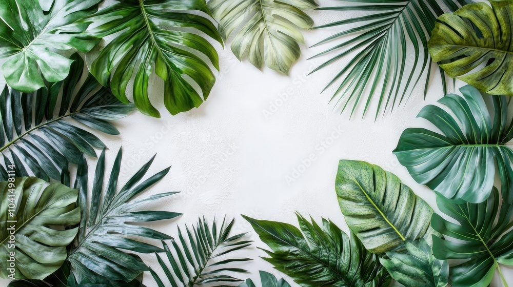 Stylish tropical foliage on a clean white backdrop