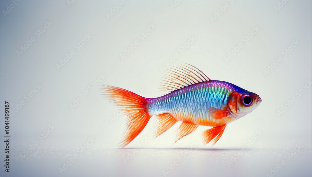 colorful small fish against a white background