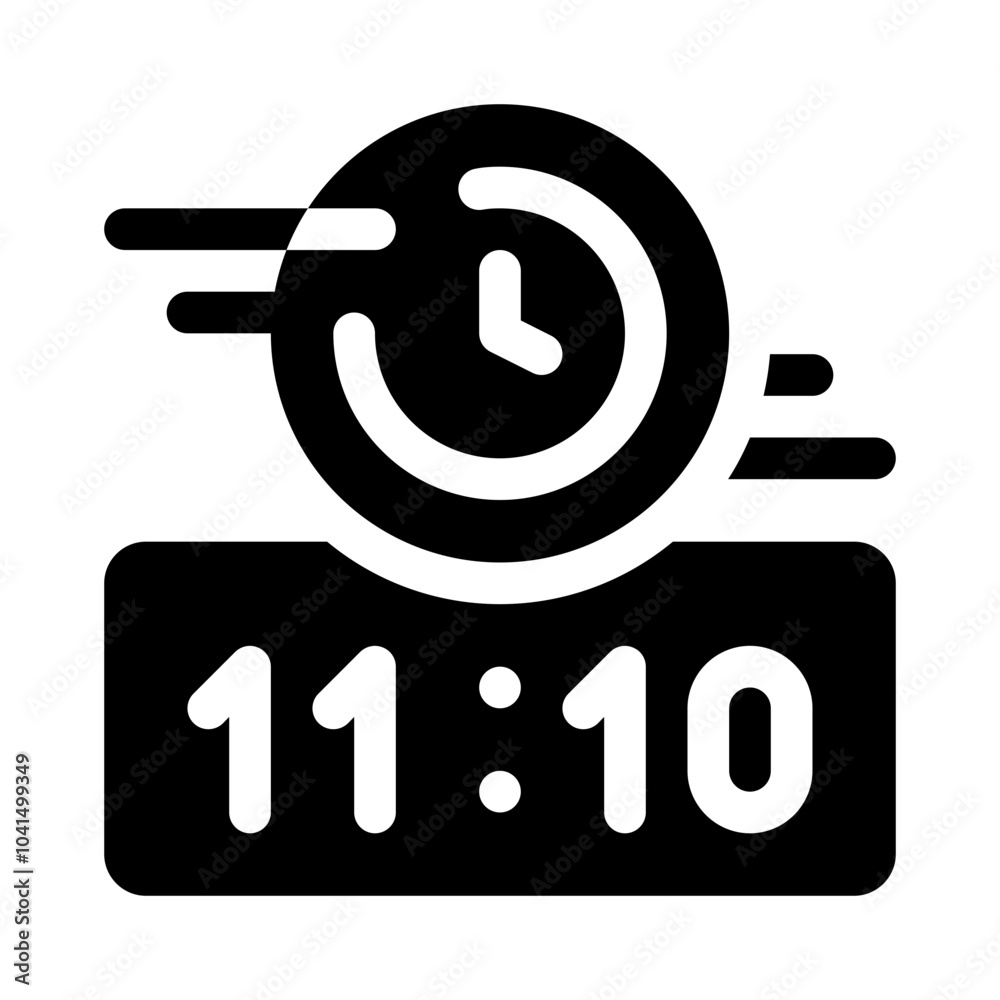 Digital Clock Displaying Countdown glyph icon Digital Clock Displaying Countdown glyph icon