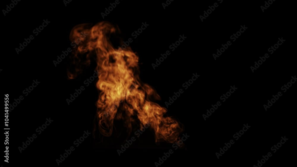 Fire Flame Eruption Loop on Alpha Channel. 3D rendering. Element footage you can place on background in a seamless loop.
