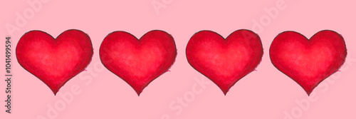 Rotes Herz vor rosa Hintergrund