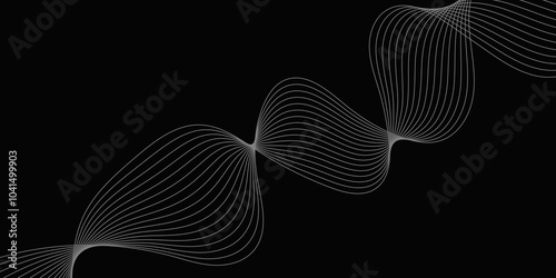 Abstract black background with whit line. Modern template abstract design flowing particles digital frequency track equalizer. abstract wave line for banner, wallpaper background with wave design