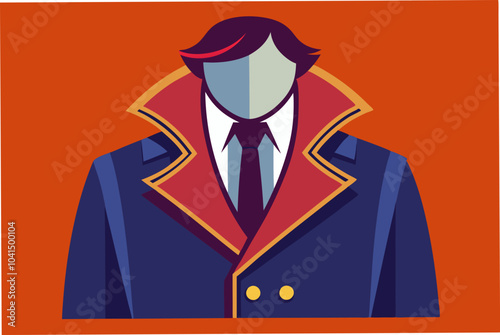 Pea coat vector art illustration photo