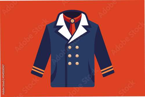 Pea coat vector art illustration photo