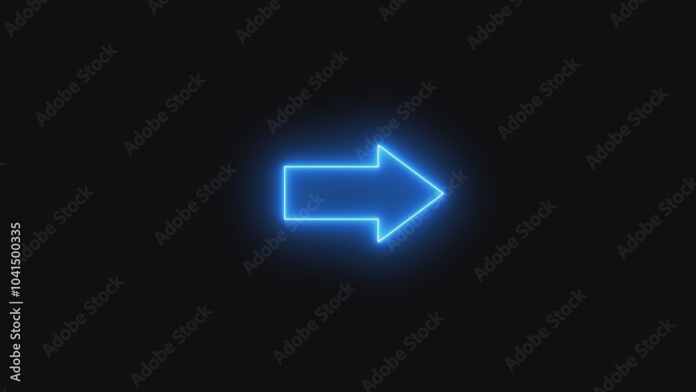 Bright ocher color neon light arrow pointing left. left arrow neon glow icon black background. Bright ocher color neon light arrow pointing left. left arrow neon glow icon black background.