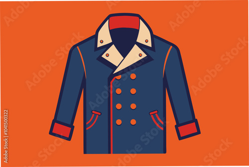 Pea coat vector art illustration