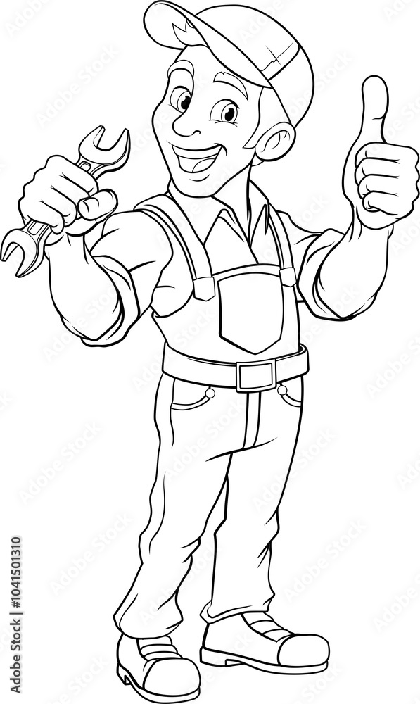 Mechanic Plumber Cartoon Wrench Spanner Handyman Mechanic Plumber Cartoon Wrench Spanner Handyman