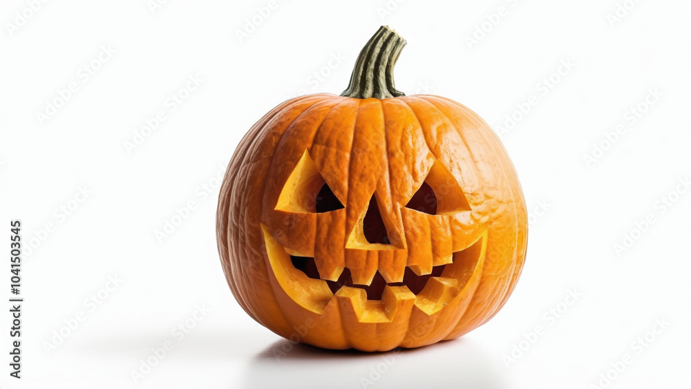 Real Jack O Lantern for Halloween on white background Real Jack O Lantern for Halloween on white background