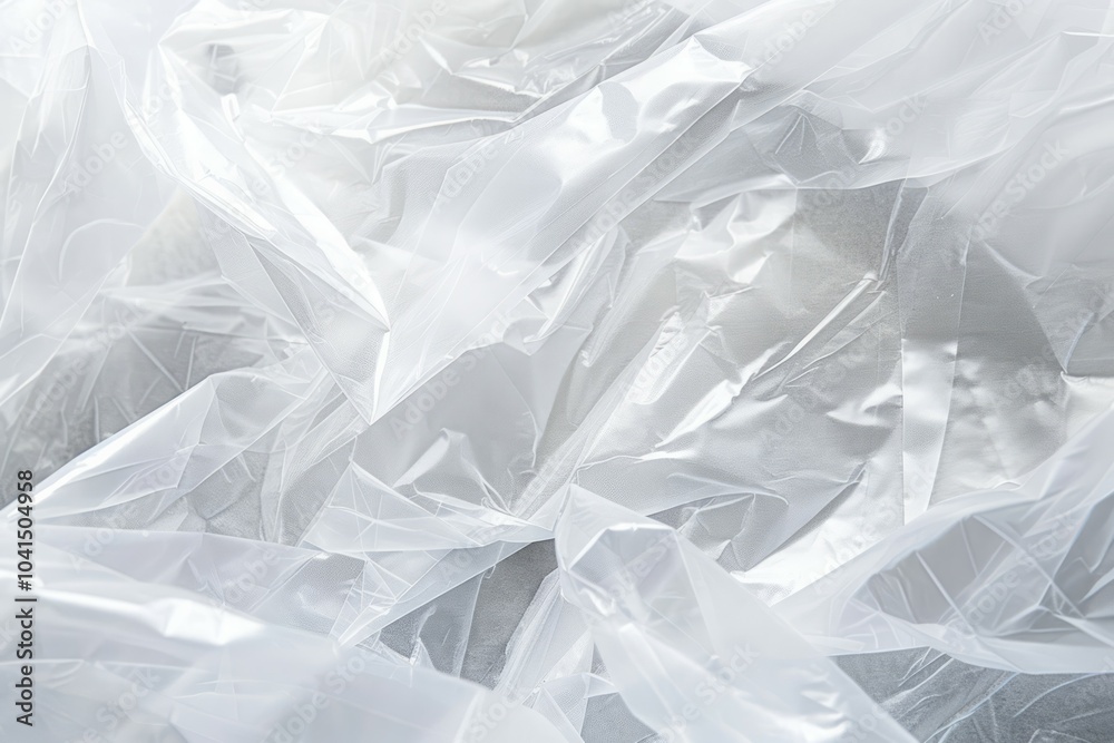 Photo of Crumpled sheet of polythene plastic wrap. Background texture for backdrops or mapping Photo of Crumpled sheet of polythene plastic wrap. Background texture for backdrops or mapping