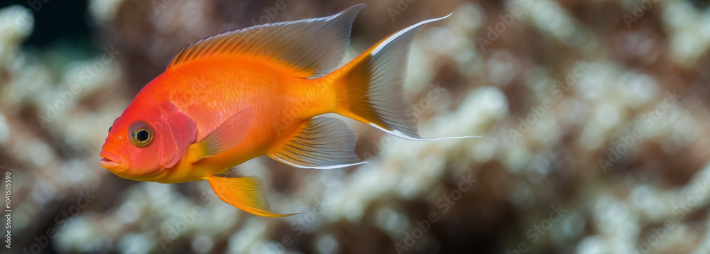 anthias fish in clear water, panorama, underwater web banner with copy space anthias fish in clear water, panorama, underwater web banner with copy space