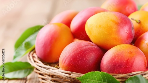 Fresh Mangoes in a Basket