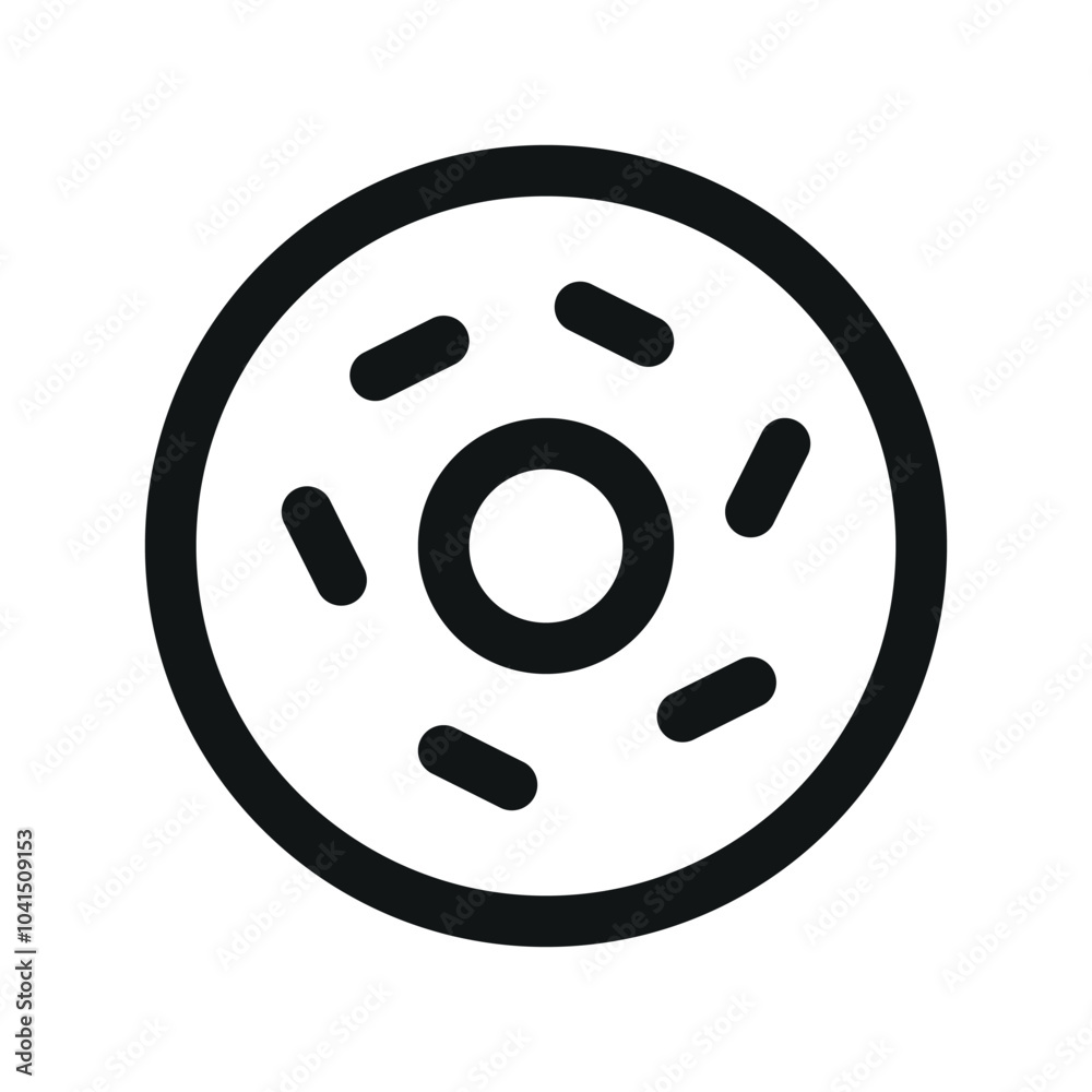Sparkles donut UI icon, confectionery donut minimal line vector symbol Sparkles donut UI icon, confectionery donut minimal line vector symbol
