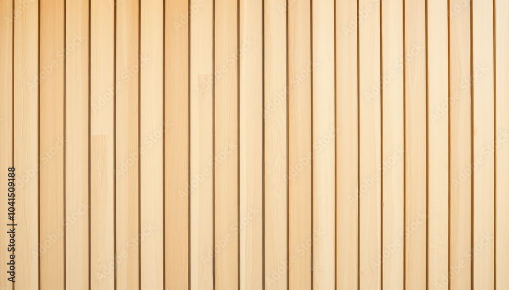 Fototapeta premium Close-up of a Light-Colored Wooden Wall with Vertical Panels