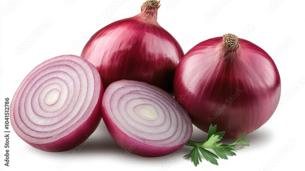 Fresh Red Onions on White Background Fresh Red Onions on White Background