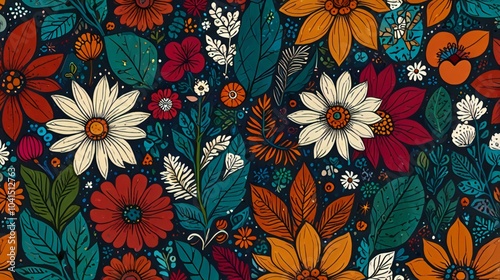 seamless pattern with flowers