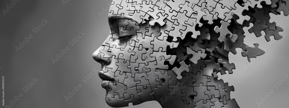Fragmented Mind Puzzle Portrait Fragmented Mind Puzzle Portrait