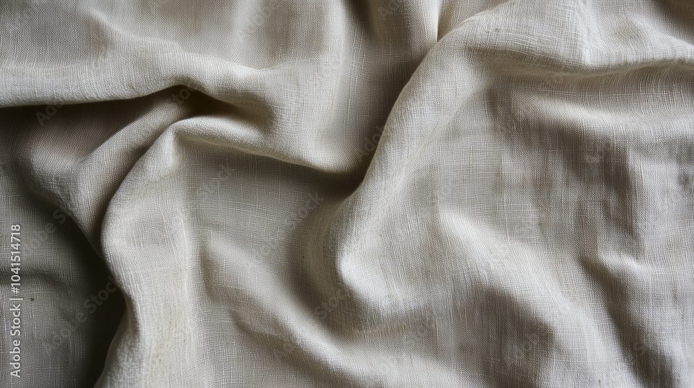 Abstract Texture of Wrinkled White Fabric, Soft and Smooth Surface Background Abstract Texture of Wrinkled White Fabric, Soft and Smooth Surface Background