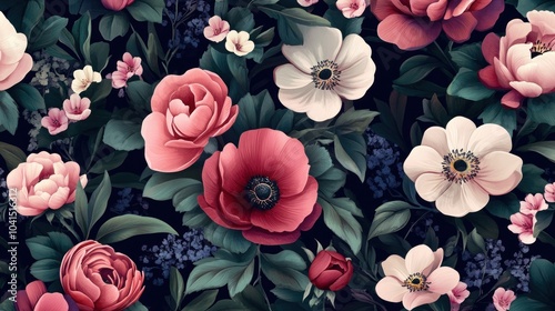 Wallpaper Mural Floral Design with Vibrant Hues Torontodigital.ca