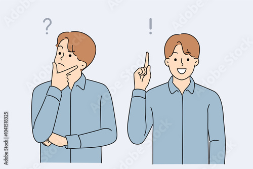 Man searches for answer to question and finds right solution after much thought and brainstorming