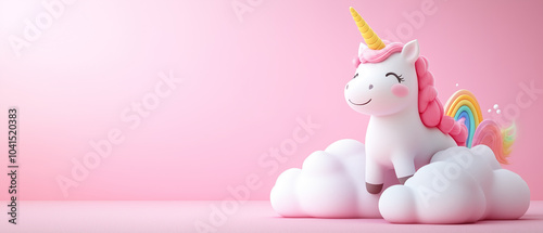 Cute Unicorn on a Cloud.