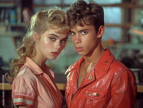 Retro Couple Portrait: Vintage Fashion and Style