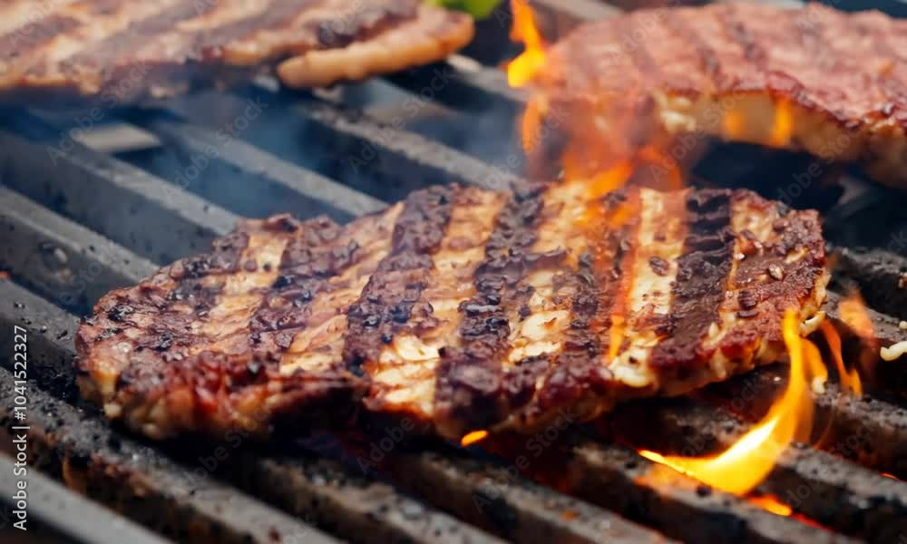 grilled meat on the grill