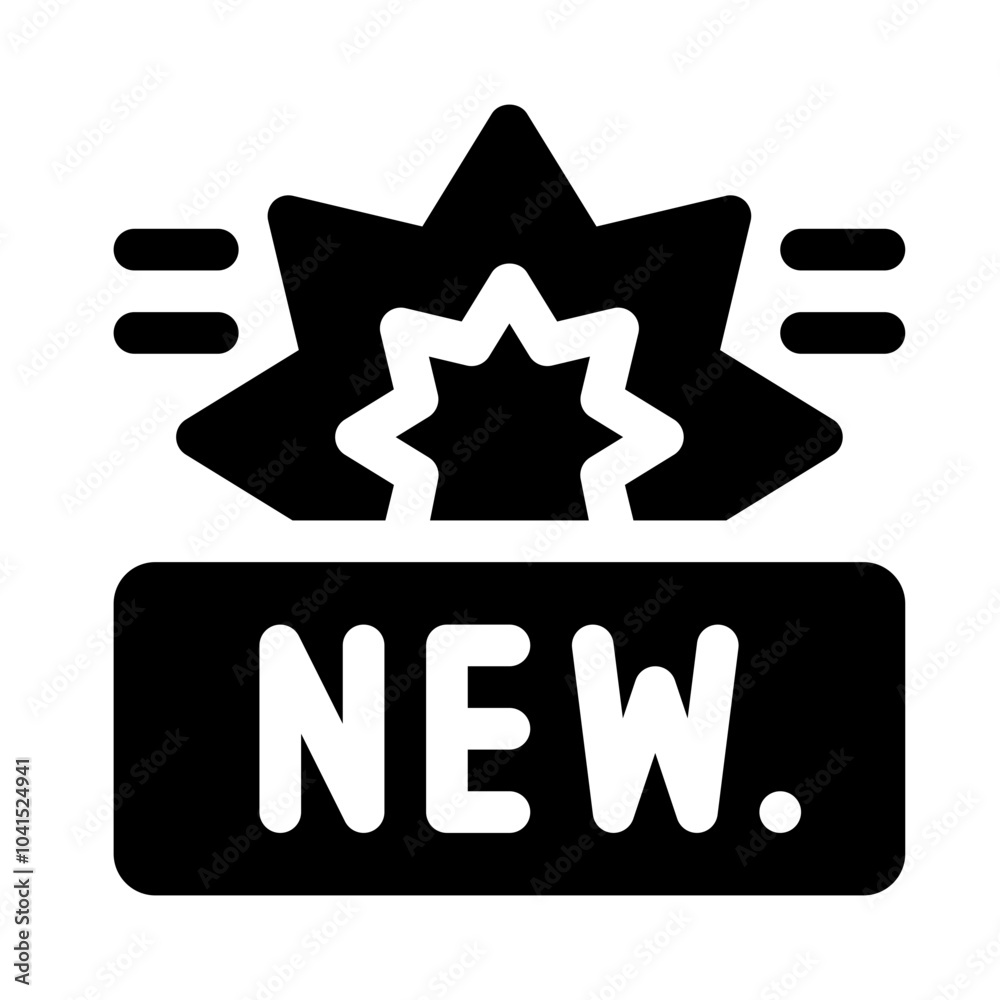 New Arrival with Sale Badge glyph icon New Arrival with Sale Badge glyph icon
