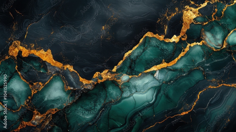 Elegant green and gold marble texture for modern design