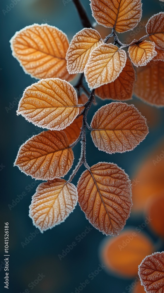Frosty Autumn Leaves Illustration Frosty Autumn Leaves Illustration