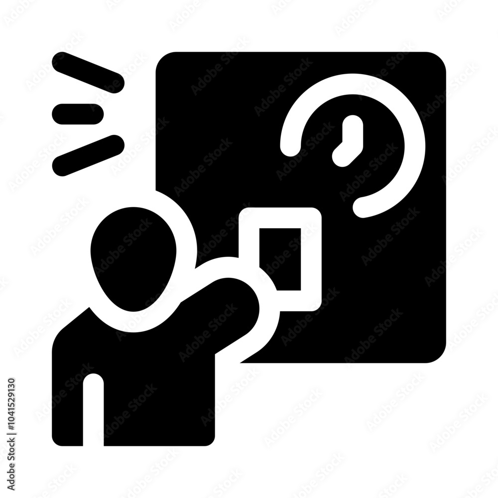 Selfie with Timer glyph icon Selfie with Timer glyph icon