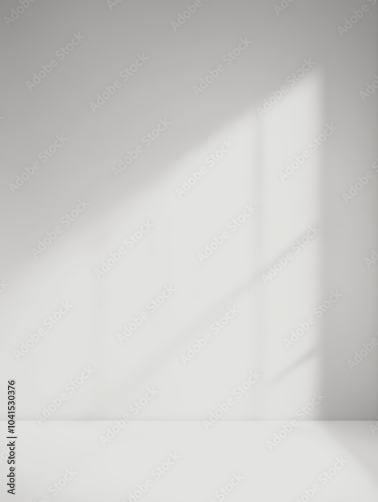Minimalist interior showcasing soft shadows and light patterns on a white wall. Minimalist interior showcasing soft shadows and light patterns on a white wall.