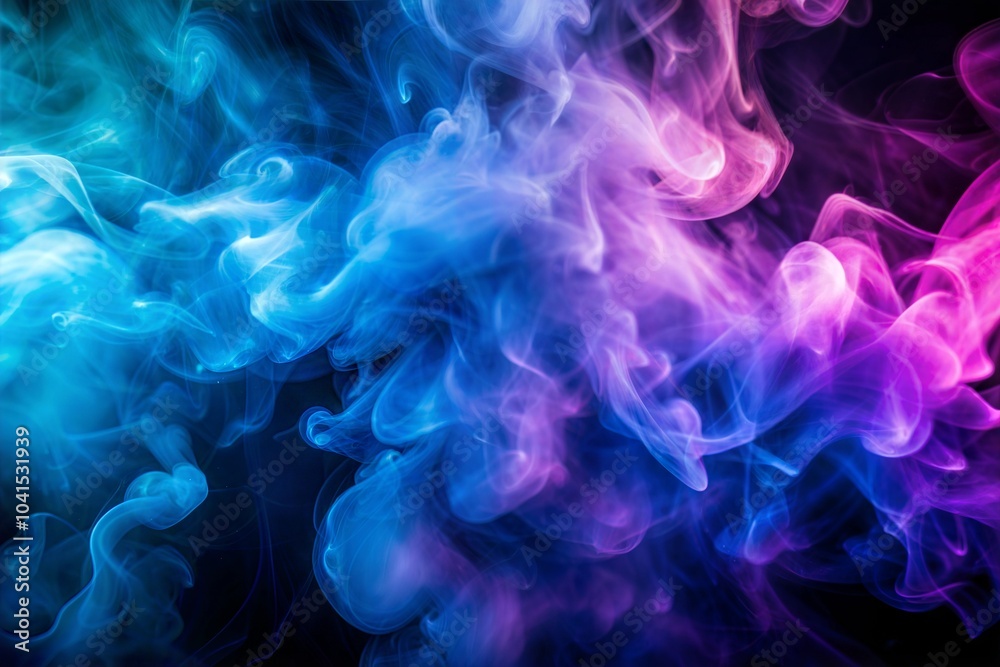 Obraz premium Blue and purple smoke in mesmerizing abstract composition with smoke texture