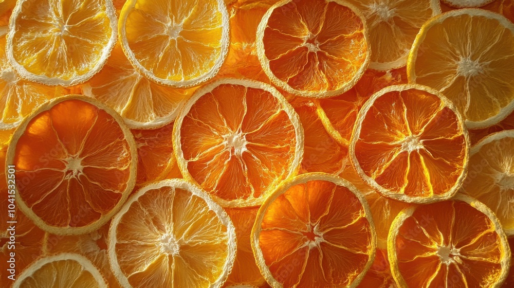 A dense array of sun-dried orange slices, their vibrant orange and soft textures completely covering the surface with no visible gaps. A dense array of sun-dried orange slices, their vibrant orange and soft textures completely covering the surface with no visible gaps.