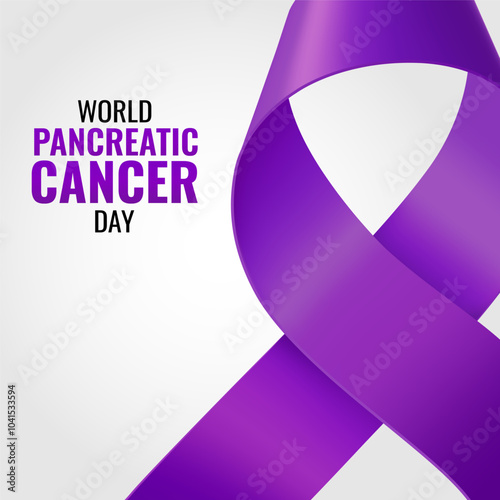Vector Illustration of Pancreatic Cancer Awareness. Pancreatic Awareness Ribbon.
