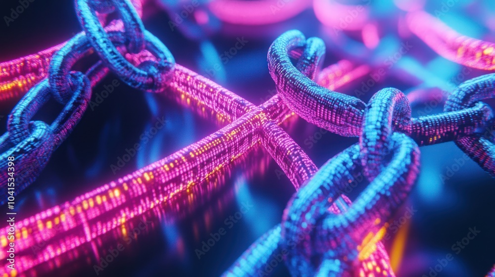Abstract Chain with Neon Lights Abstract Chain with Neon Lights