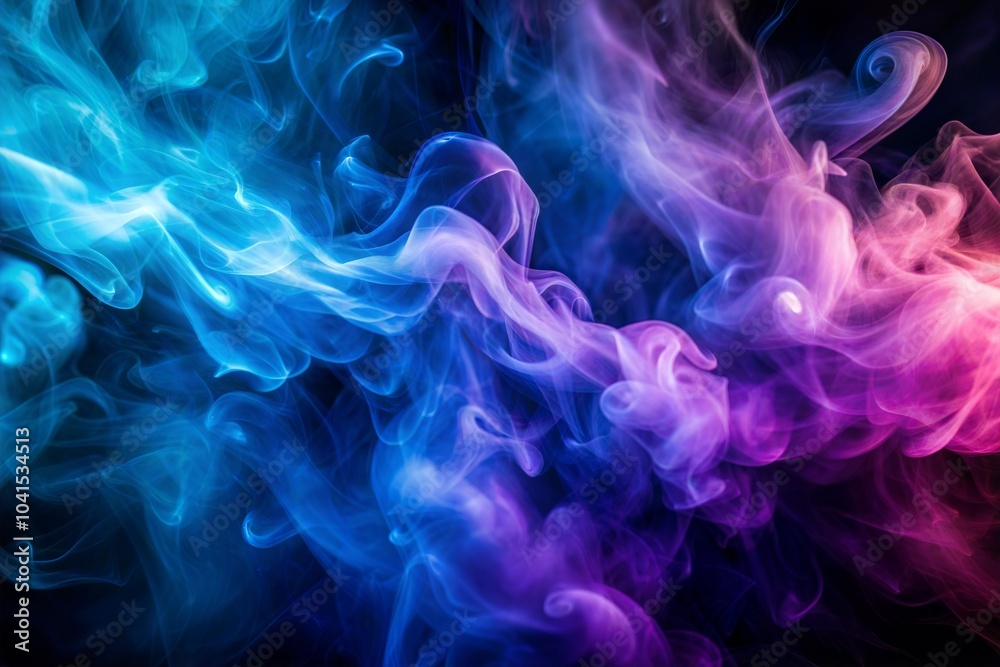 Obraz premium Colorful smoke swirling against dark background creating dreamy atmosphere