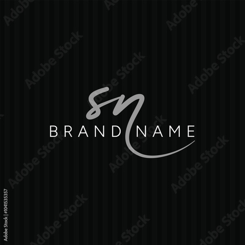 SN Initial Logo in Signature Style for Photography and Fashion Business - Hand Drawn Signature Logo Vector