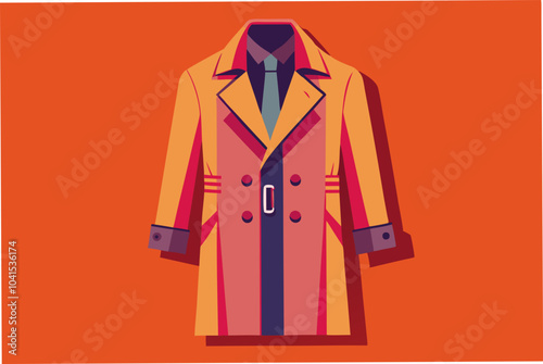 Trench Coat vector art illustration 