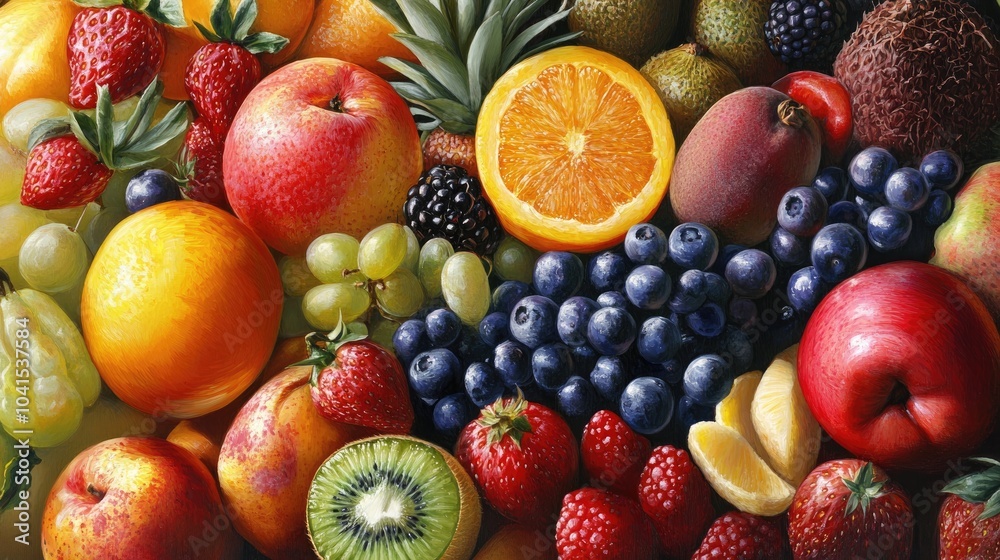 Vibrant and Fresh Assortment of Fruits Vibrant and Fresh Assortment of Fruits