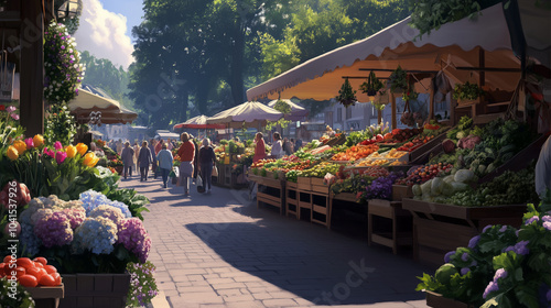 a food market in the middle of the city