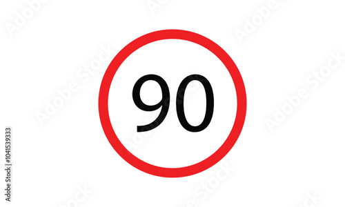 Speed limit, driving speed limit ninety 90 sign. traffic signs