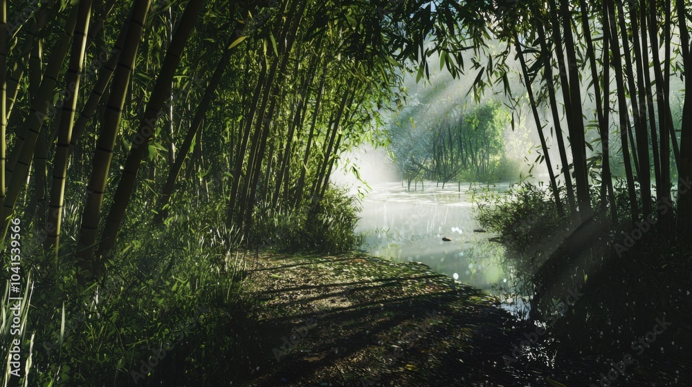 Obraz premium Bamboo Forest in Morning Light