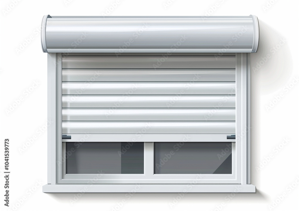 white window with roller shutter icon, vector illustration, white background, no shadows, high resolution white window with roller shutter icon, vector illustration, white background, no shadows, high resolution