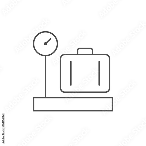 Luggage weighing line outline icon