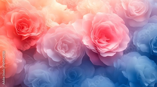 Watercolor abstract background featuring swirling lines and floral accents, soft pastel colors and subtle 3D elements
