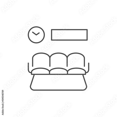 Airport seats line outline icon